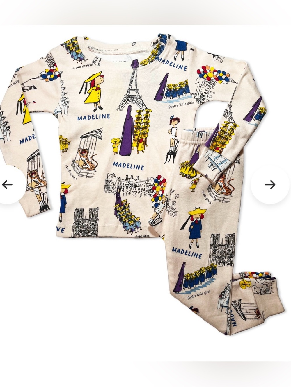 Books To Bed Pajamas. MADELINE.  PJs Sleepwear Girls Size 5